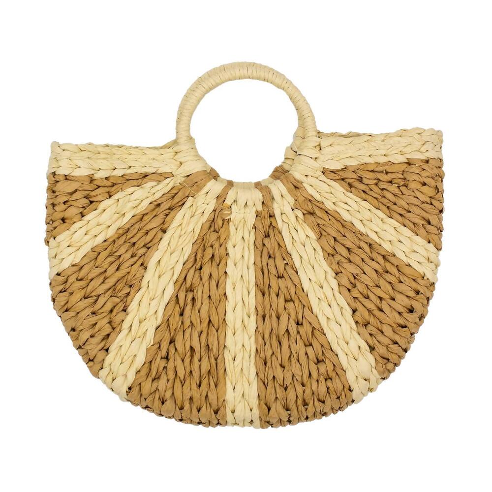 NEW SEASPICE fernandina sunset raffia tote in khaki